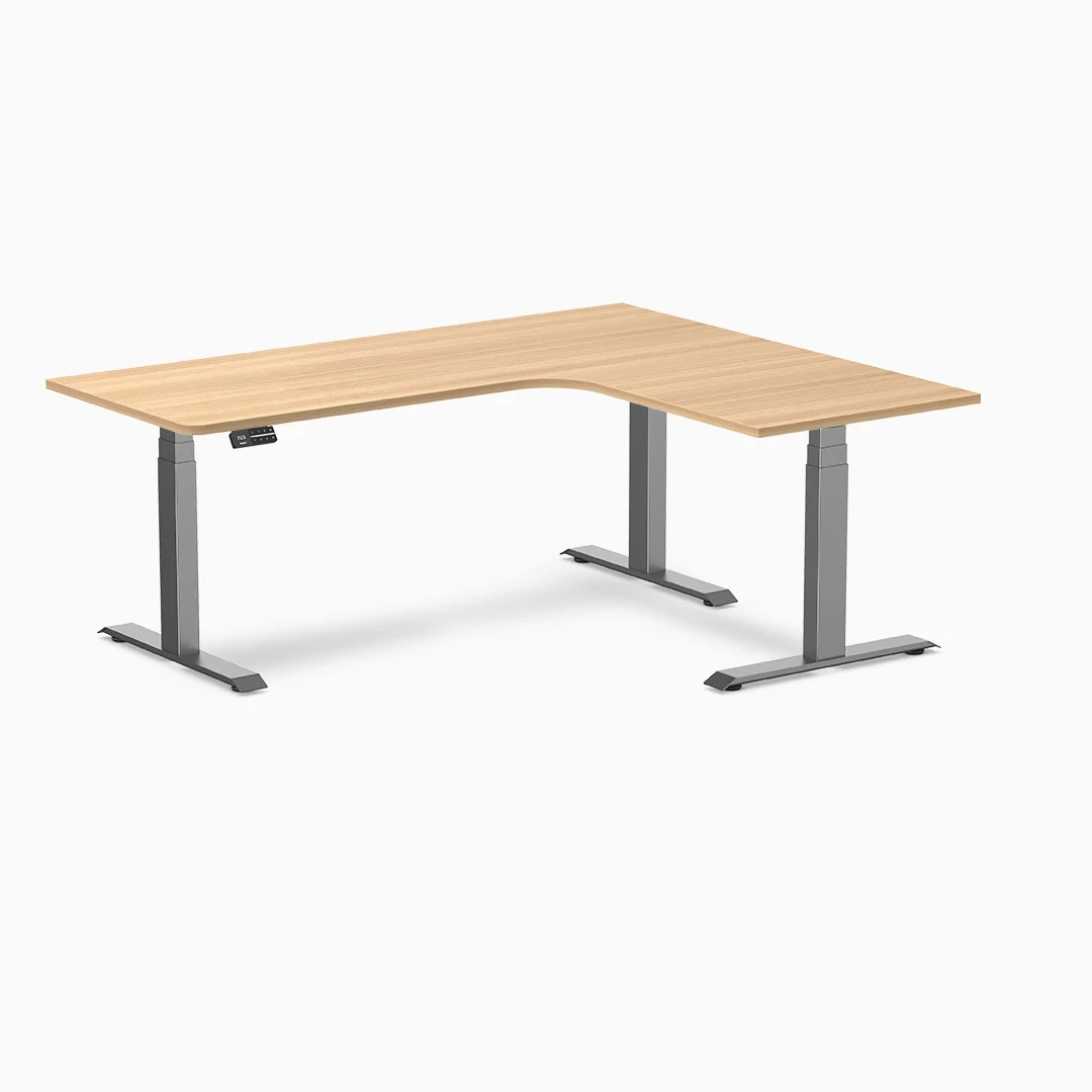 Desky L-Shape Melamine Sit Stand Desk - Image 33