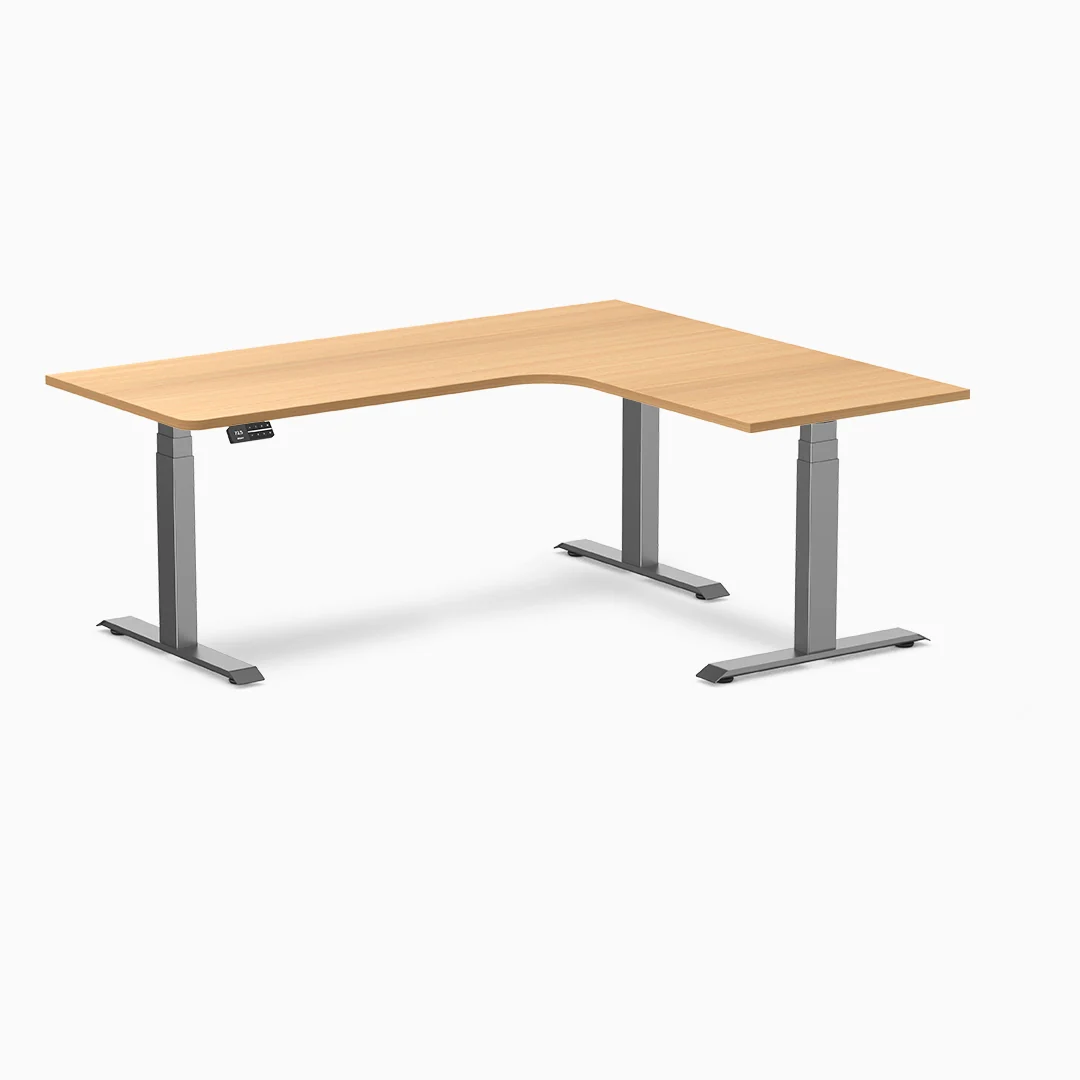 Desky L-Shape Melamine Sit Stand Desk - Image 36