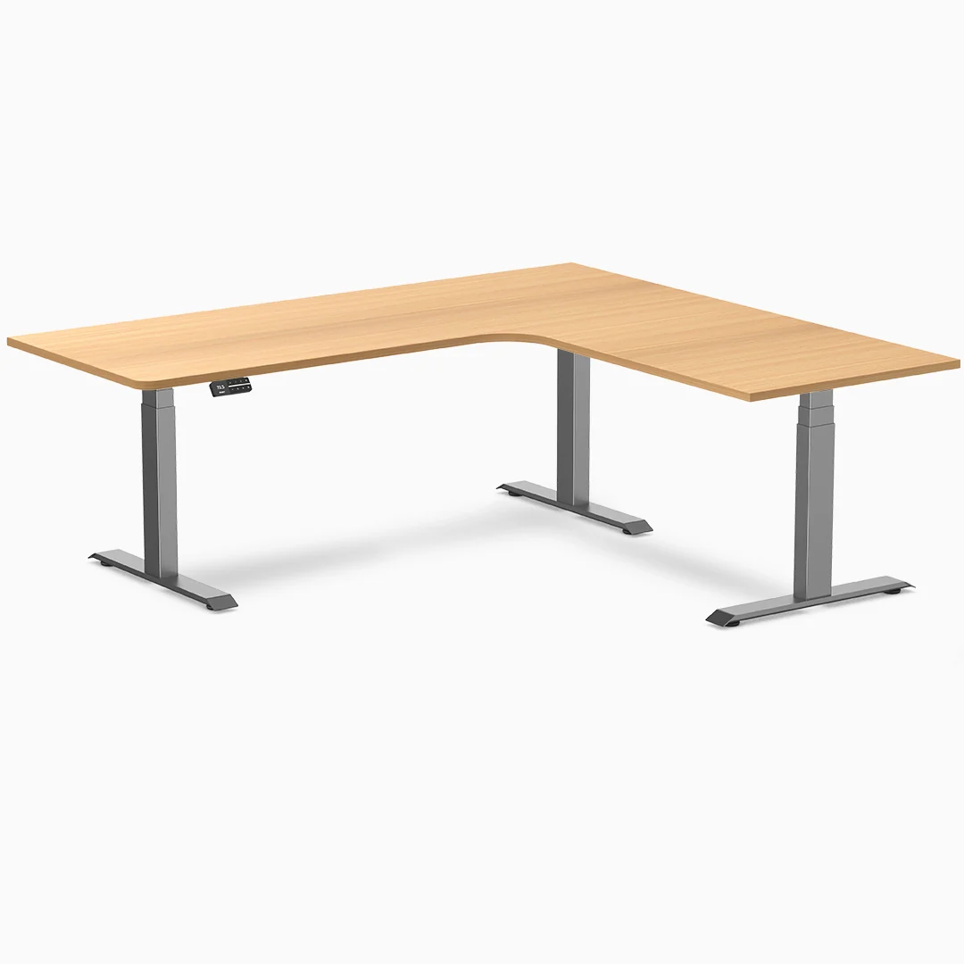 Desky L-Shape Melamine Sit Stand Desk - Image 37
