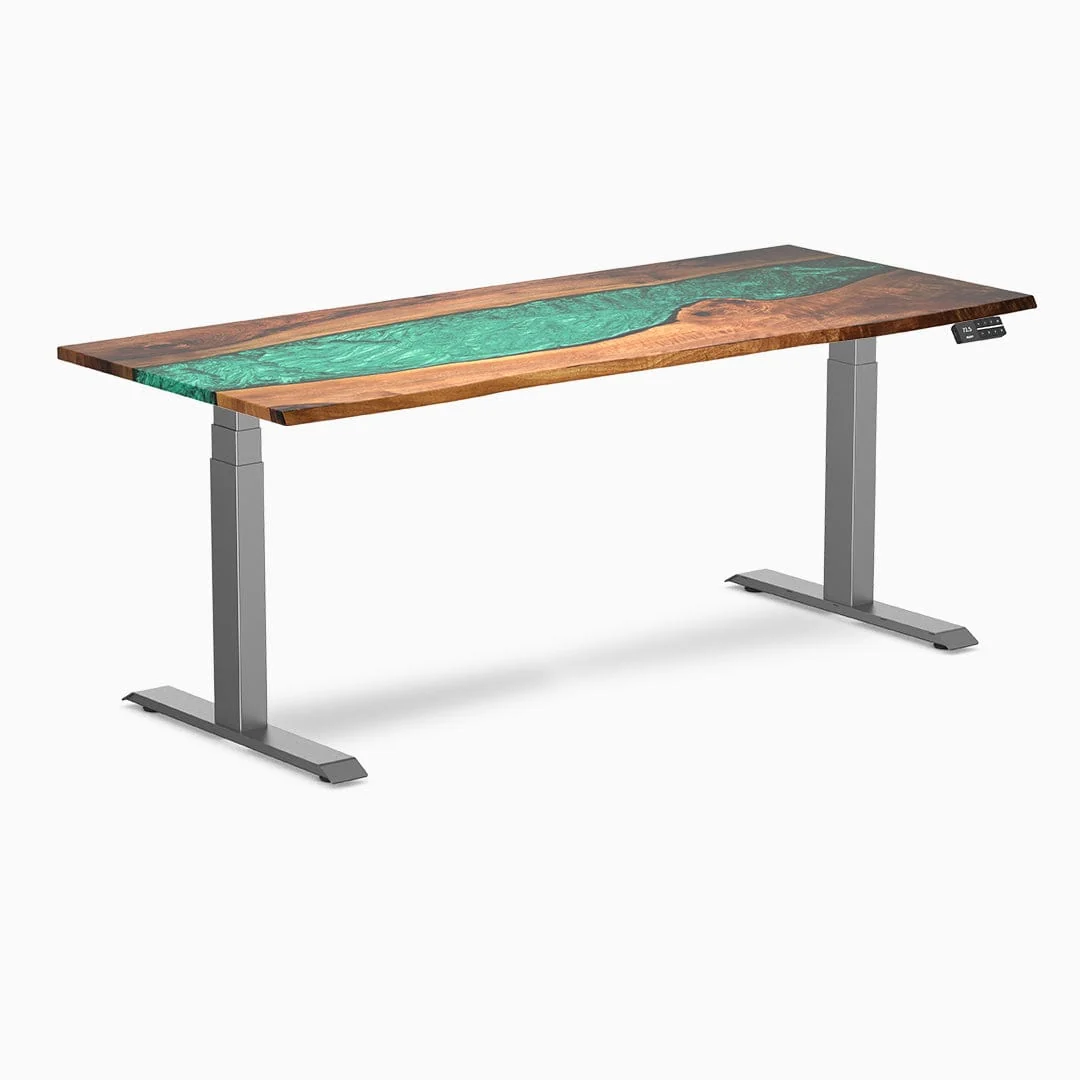 Desky Dual Resin Hardwood Sit Stand Desk - Image 10