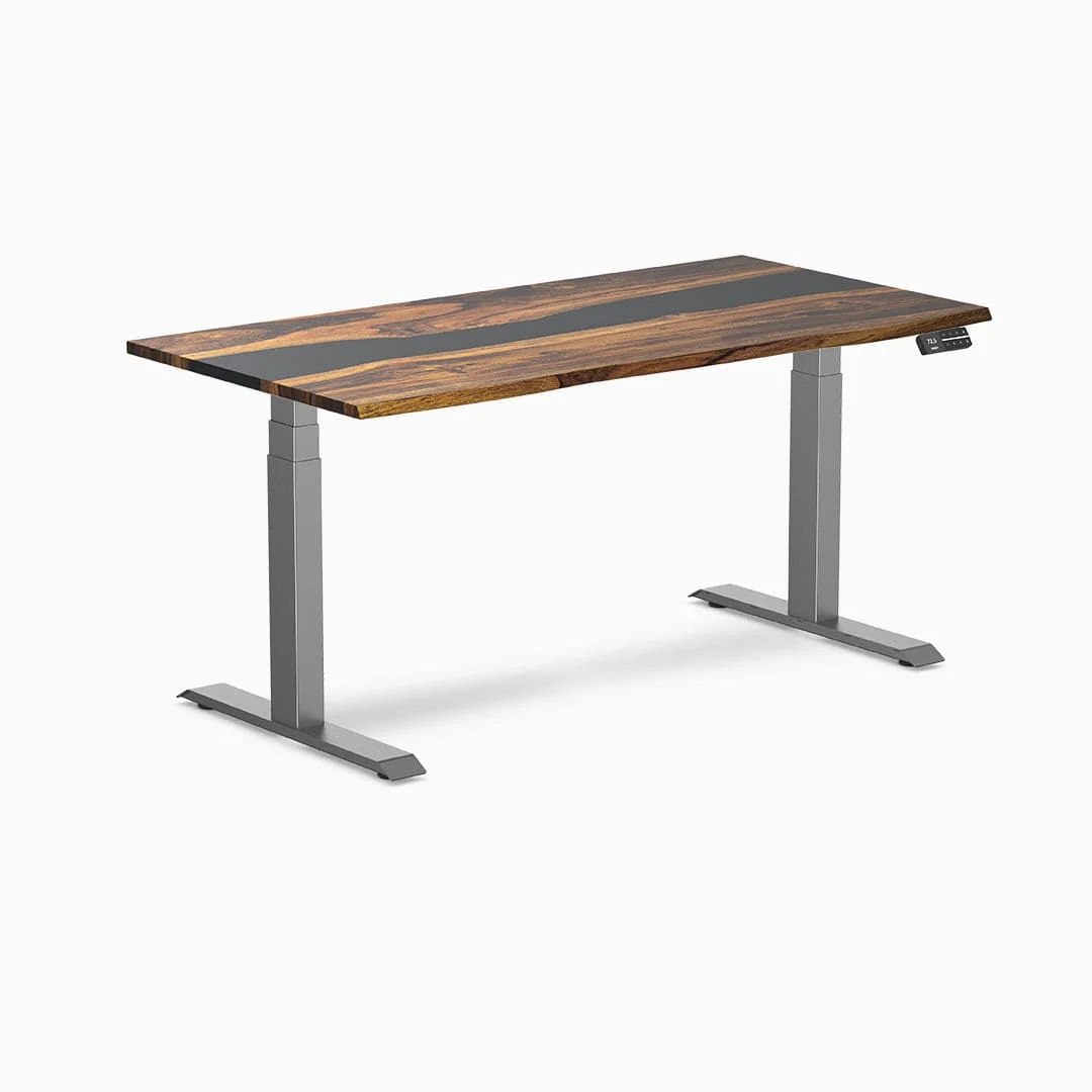 Desky Dual Resin Hardwood Sit Stand Desk - Image 13