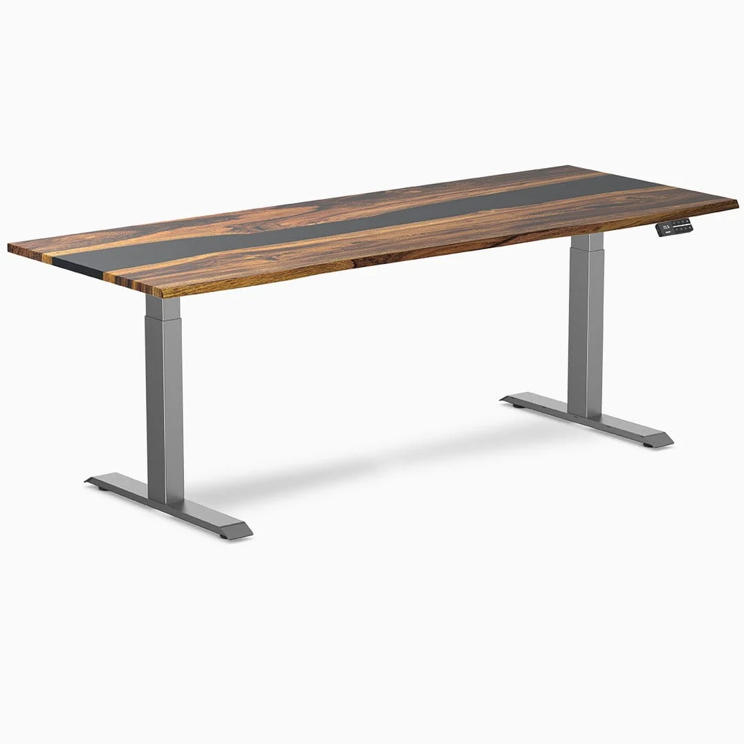 Desky Dual Resin Hardwood Sit Stand Desk - Image 15