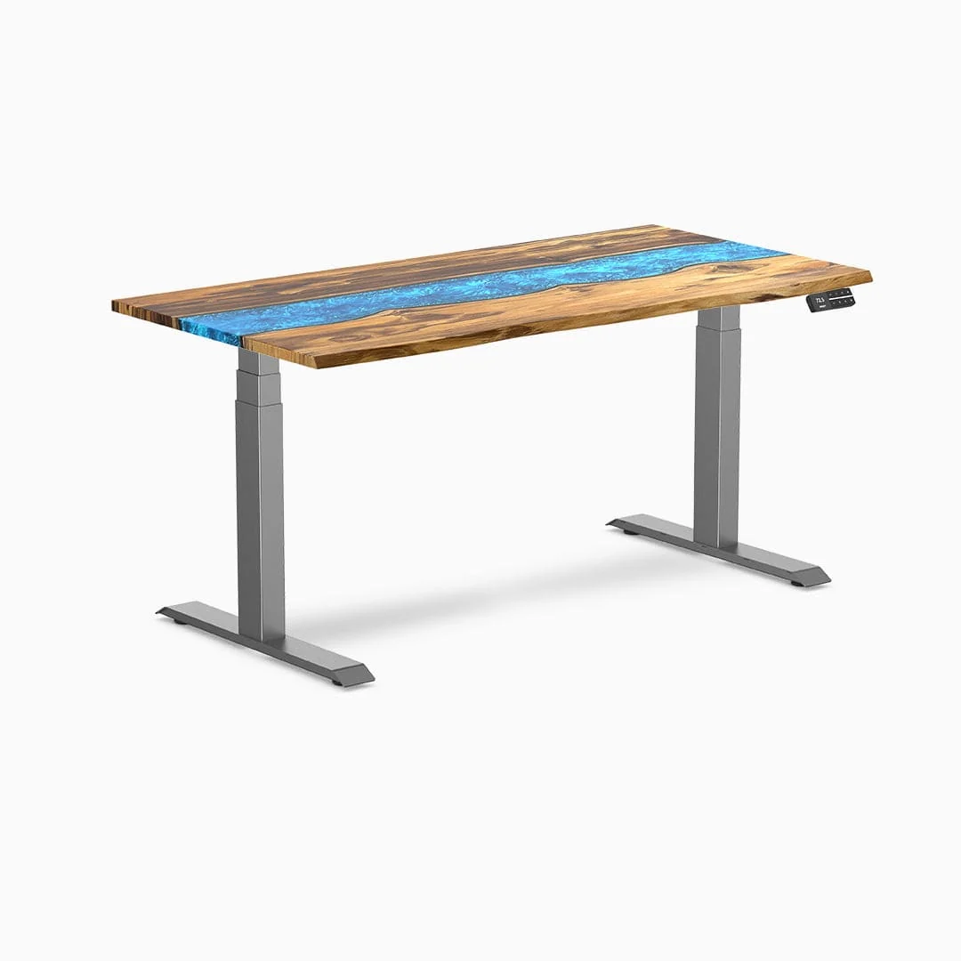 Desky Dual Resin Hardwood Sit Stand Desk - Image 17