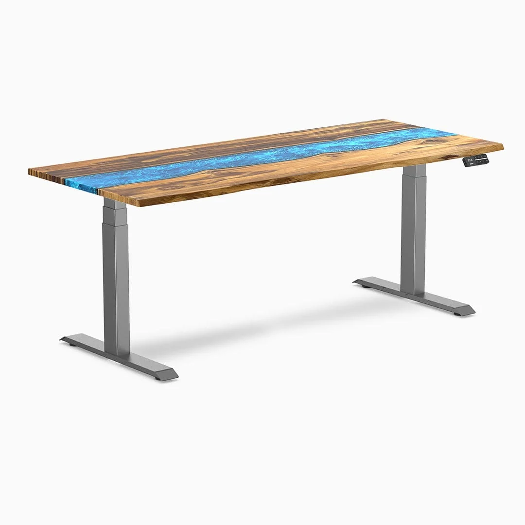 Desky Dual Resin Hardwood Sit Stand Desk - Image 18