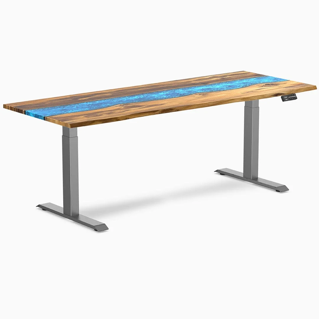Desky Dual Resin Hardwood Sit Stand Desk - Image 19