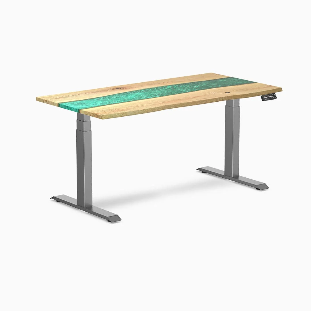 Desky Dual Resin Hardwood Sit Stand Desk - Image 21