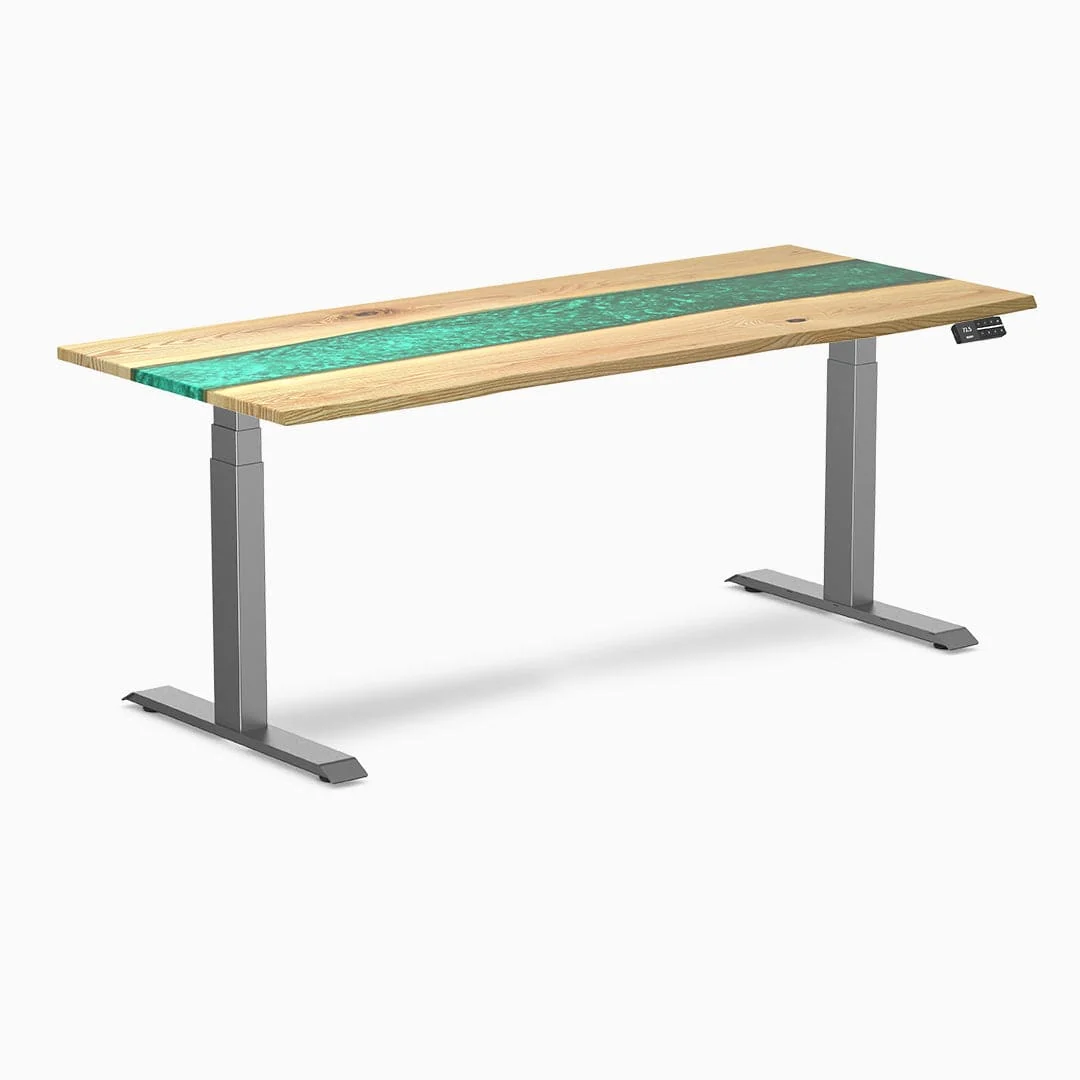 Desky Dual Resin Hardwood Sit Stand Desk - Image 22