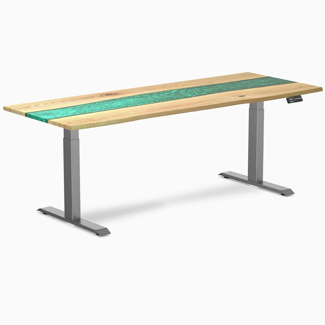 Desky Dual Resin Hardwood Sit Stand Desk - Image 23