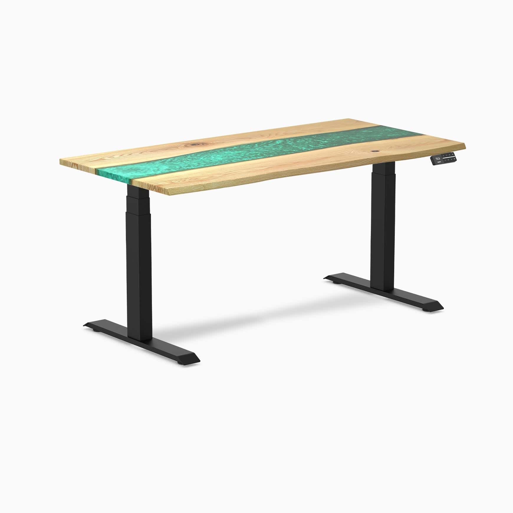 Desky Dual Resin Hardwood Sit Stand Desk - Image 63