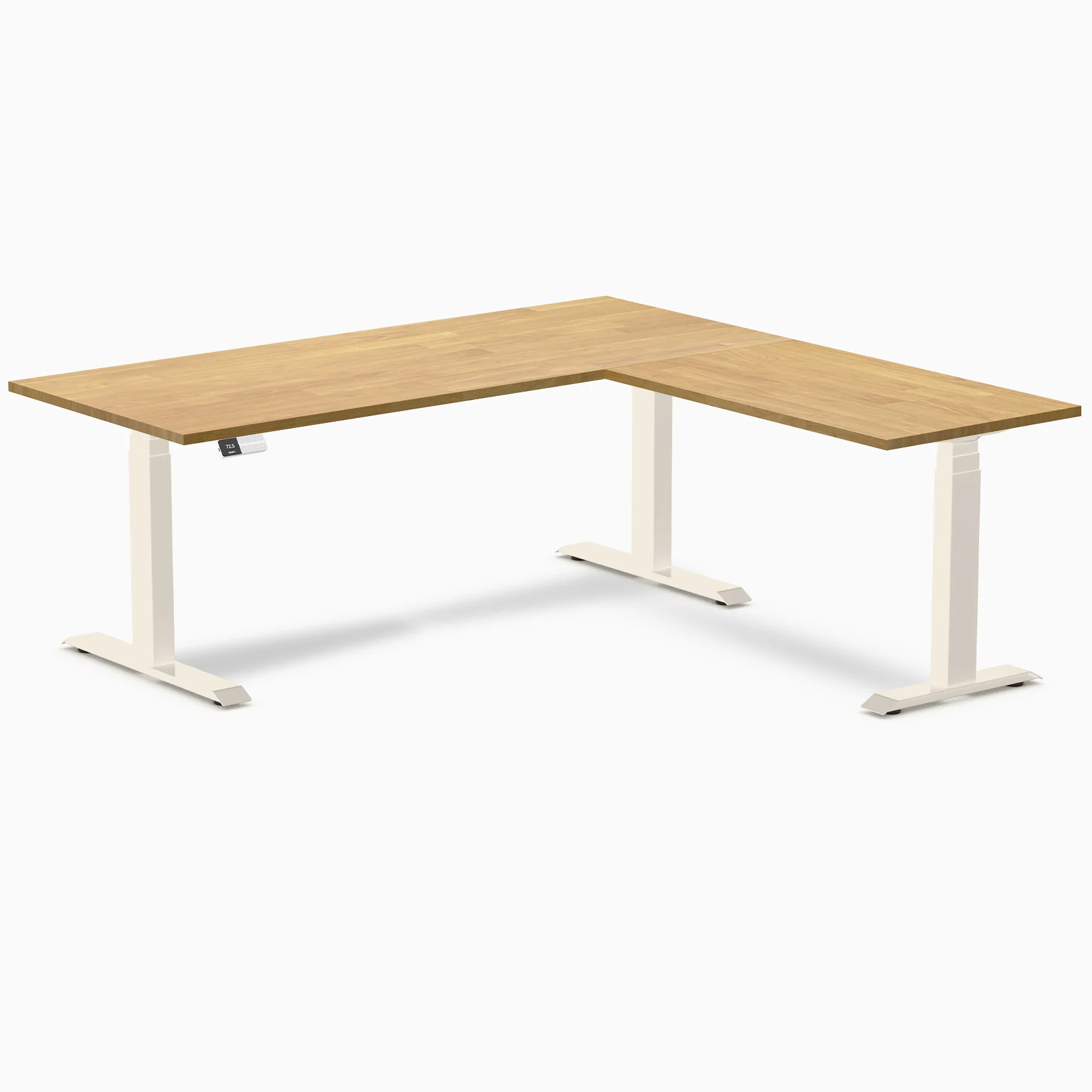Desky Rubberwood L-Shape Sit Stand Desk - Image 32