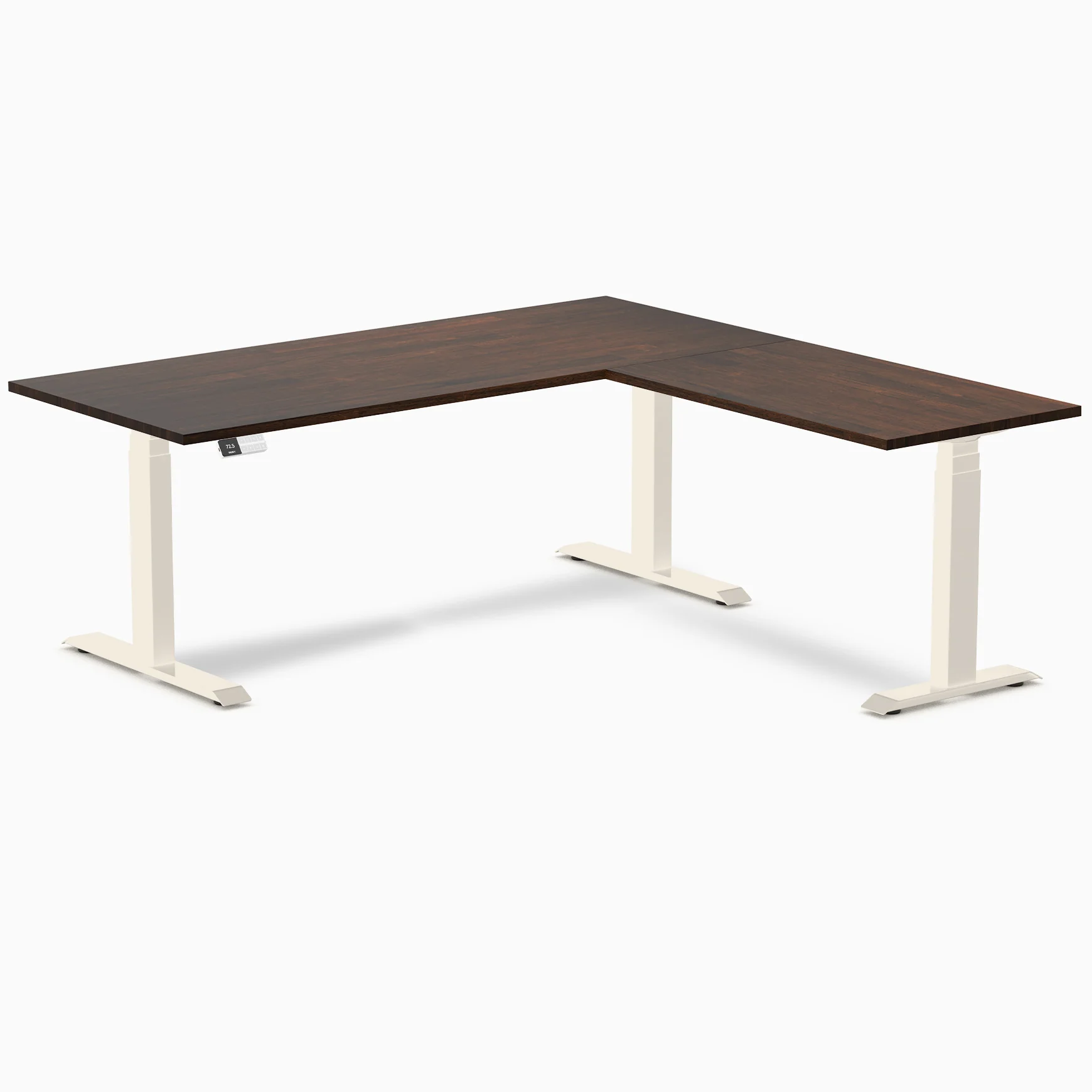 Desky Rubberwood L-Shape Sit Stand Desk - Image 36