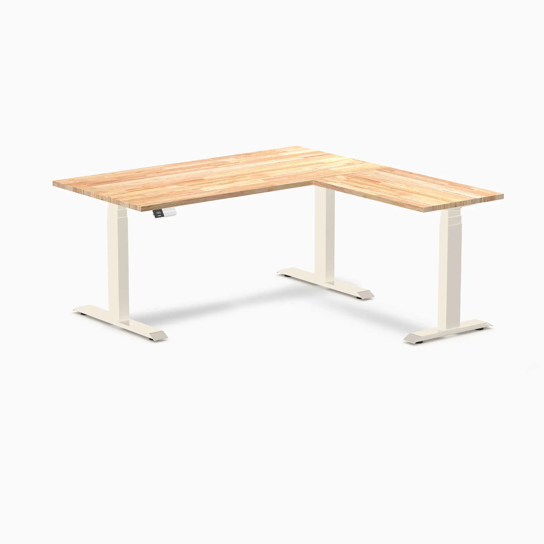 Desky Rubberwood L-Shape Sit Stand Desk - Image 37