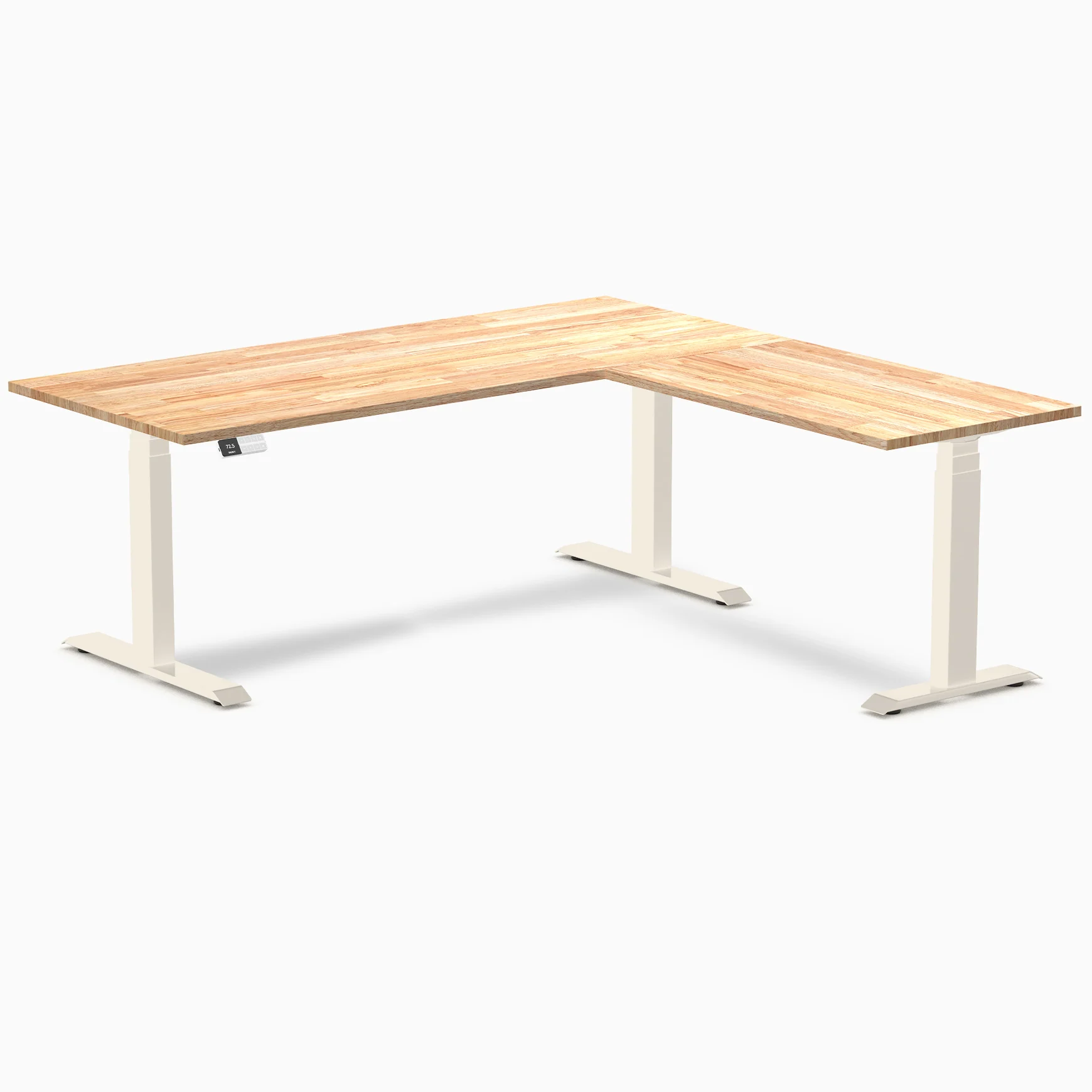 Desky Rubberwood L-Shape Sit Stand Desk - Image 38