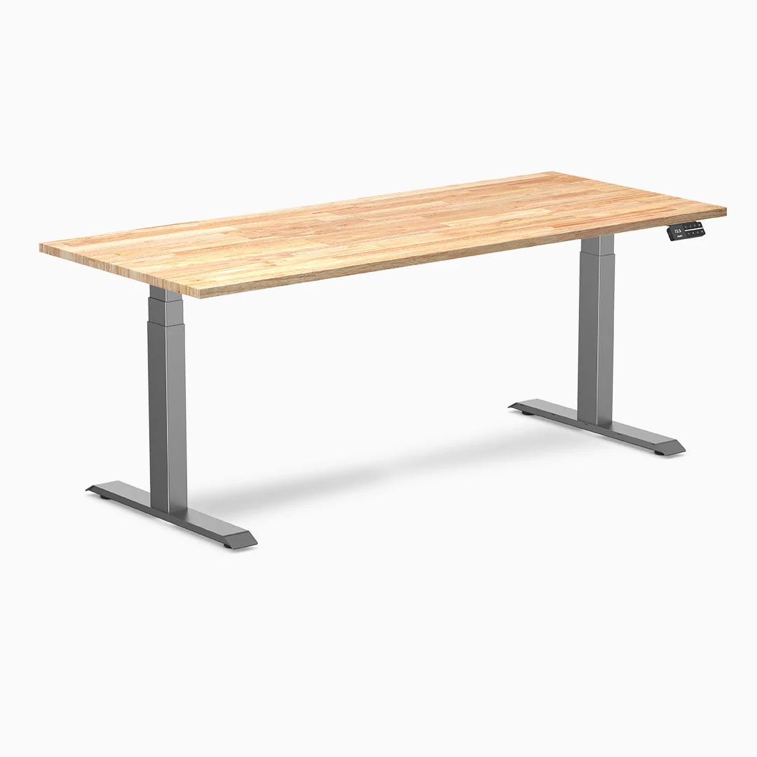 Desky Dual Rubberwood Sit Stand Desk - Image 23